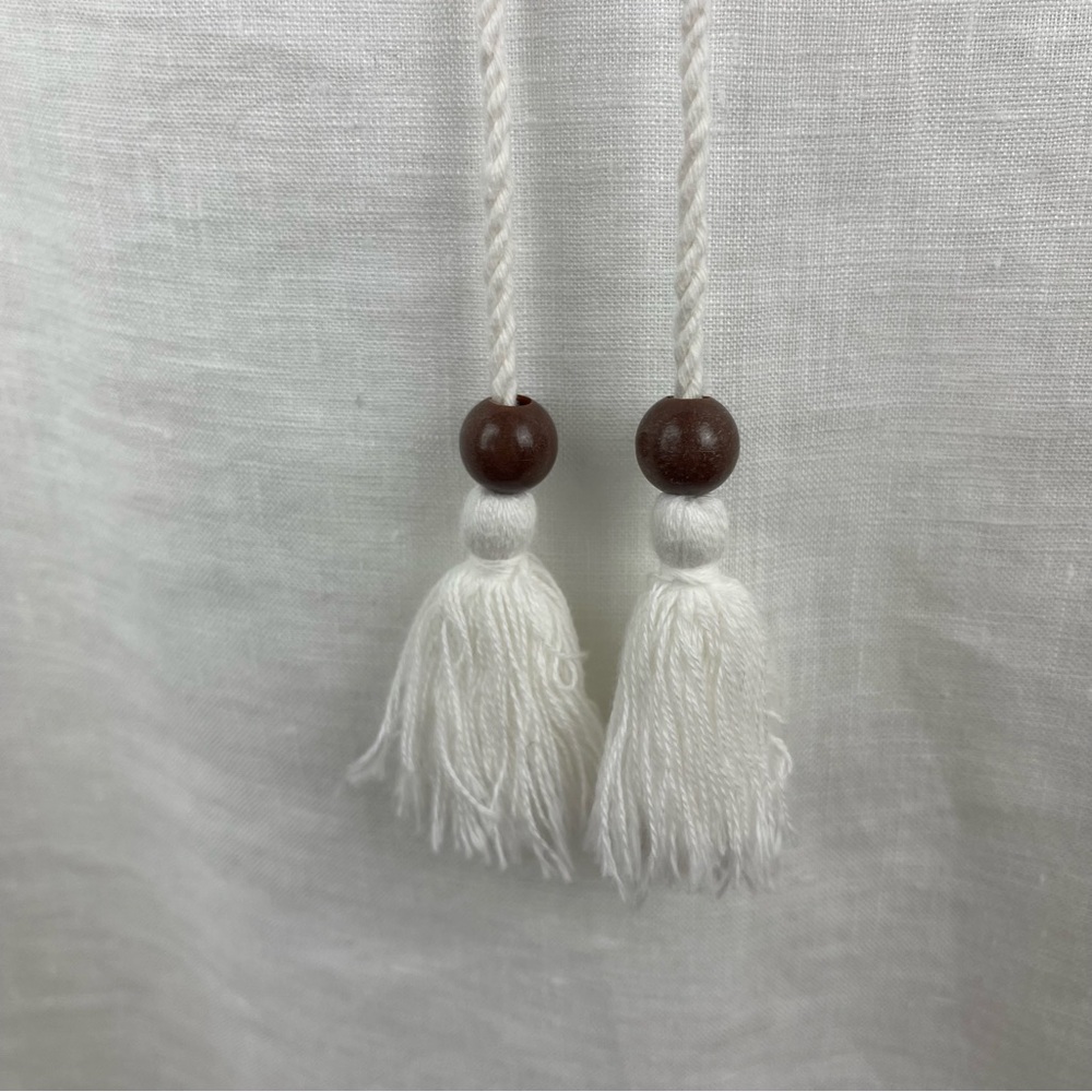 Tommy Bahama Linen Breezy Palms Embroidered Split V-Neck Tassel Tunic Sz M - Picture 11 of 13